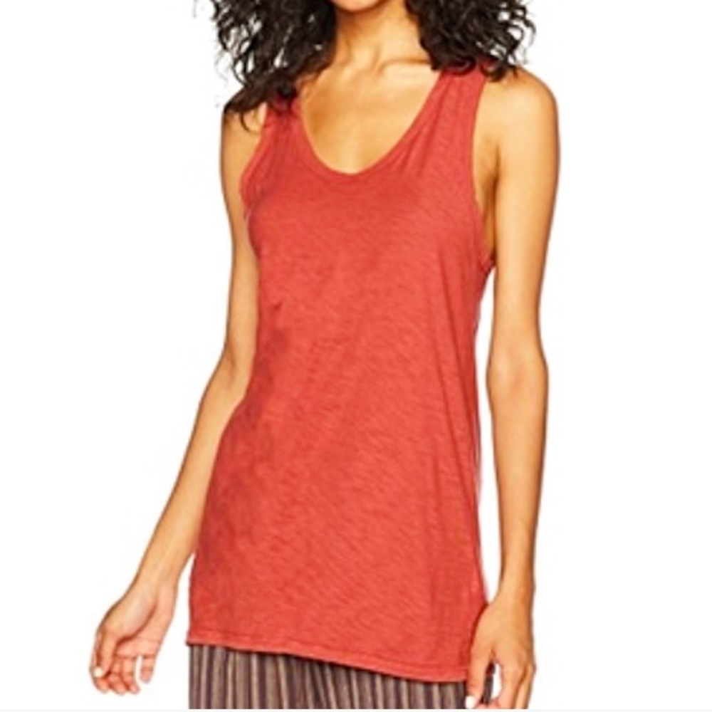 COMUNE Chic Slub Knit Semi Sheer tank orange